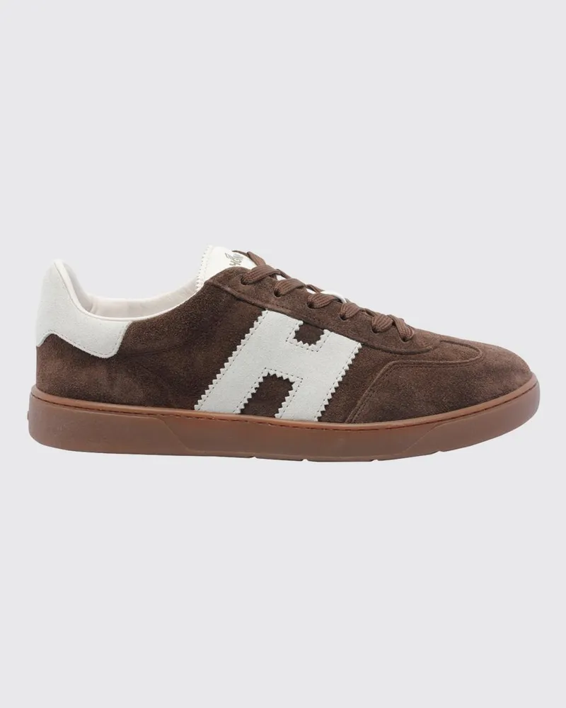 Hogan Cool Sneaker aus Glatt- und Velours-Kalbsleder mit H-Logo Braun