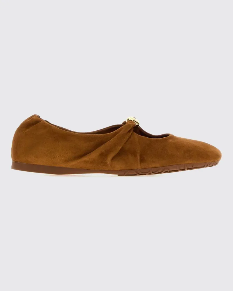 Loewe Pebble Ballerinas aus drapiertem Wildleder-Schafsleder Braun