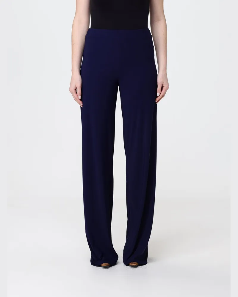 Maliparmi Hoch taillierte Jersey-Hose mit weitem Bein Navy