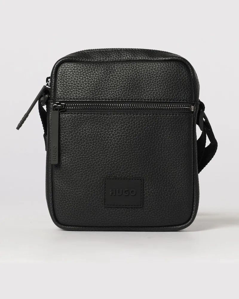 HUGO BOSS Tasche aus gehämmertem Kunstleder Schwarz