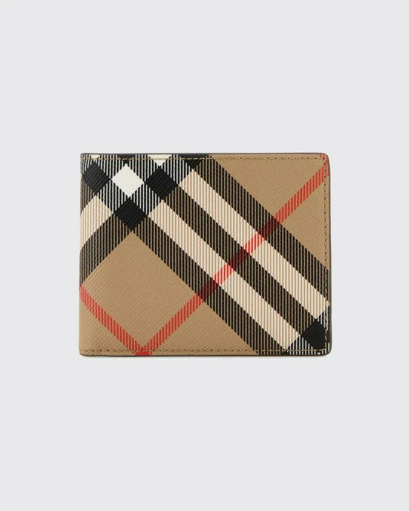 Burberry Bifold-Portemonnaie von aus Baumwollmischung mit Vintage Check Sand