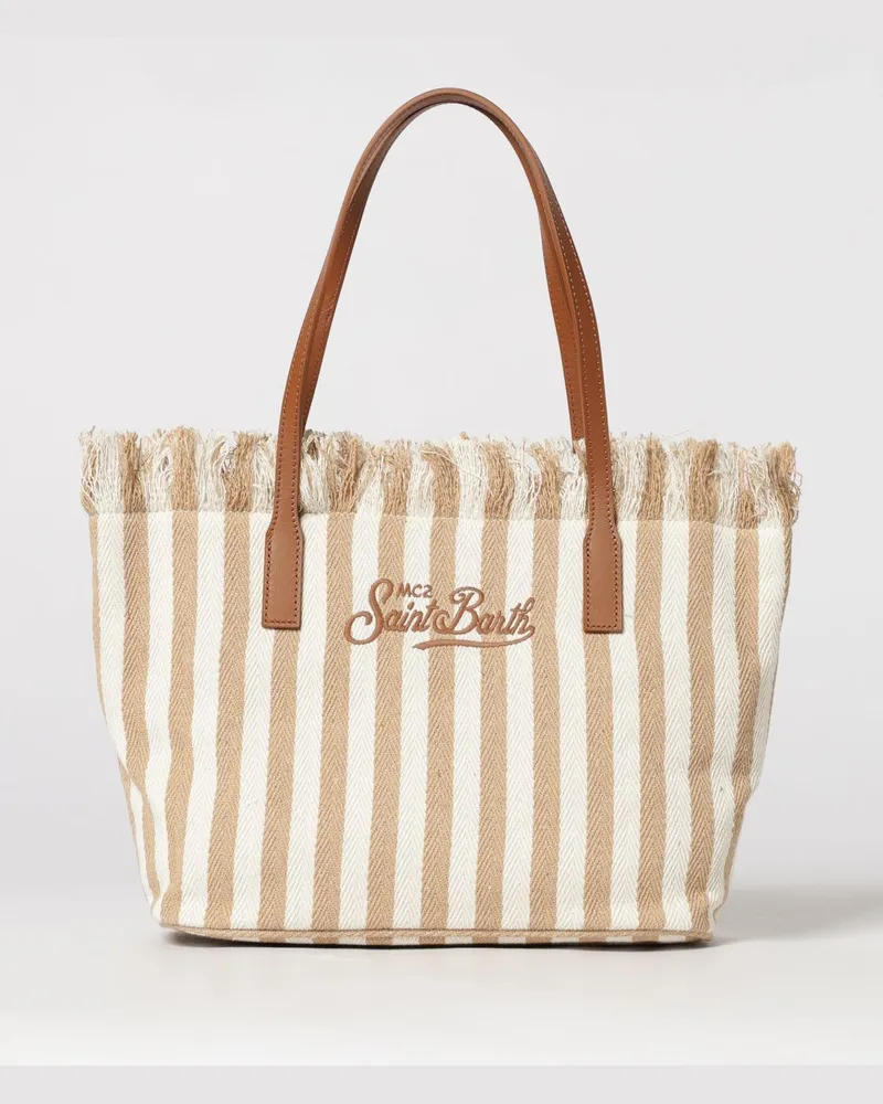 MC2 Saint Barth Baumwolltasche mit gesticktem Logo Ecru