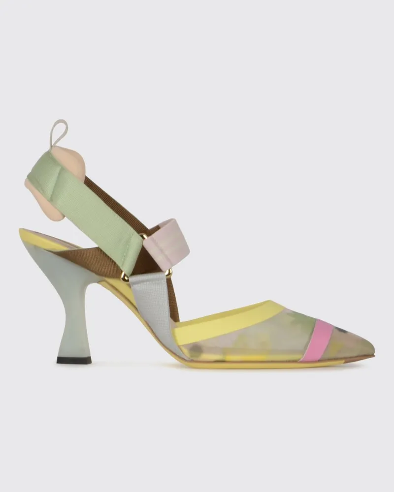 Fendi Colibrì Slingback-Pumps aus Netz-Nylon mit hohem Absatz Pink