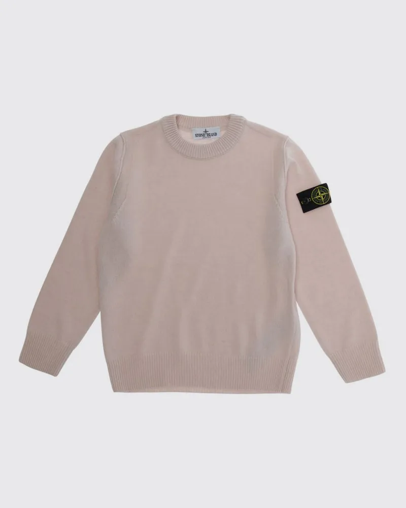 Stone Island Rundhalspullover für Jungen aus Wollmischung mit Compass-Logo Pink
