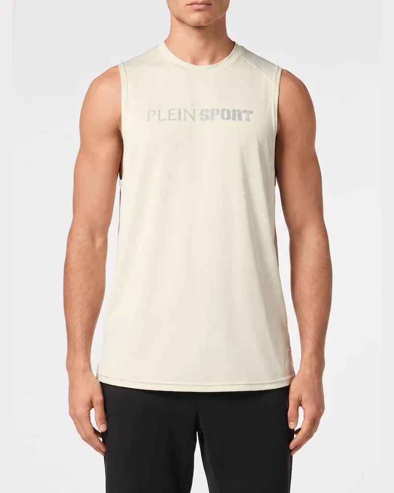Philipp Plein Bedrucktes Polyester-Tanktop Grau