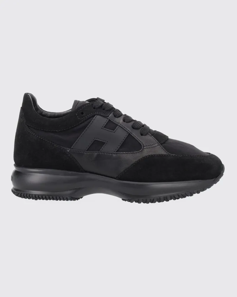 Hogan Interactive Sneakers aus Nylon und Wildleder mit H-Logo Schwarz