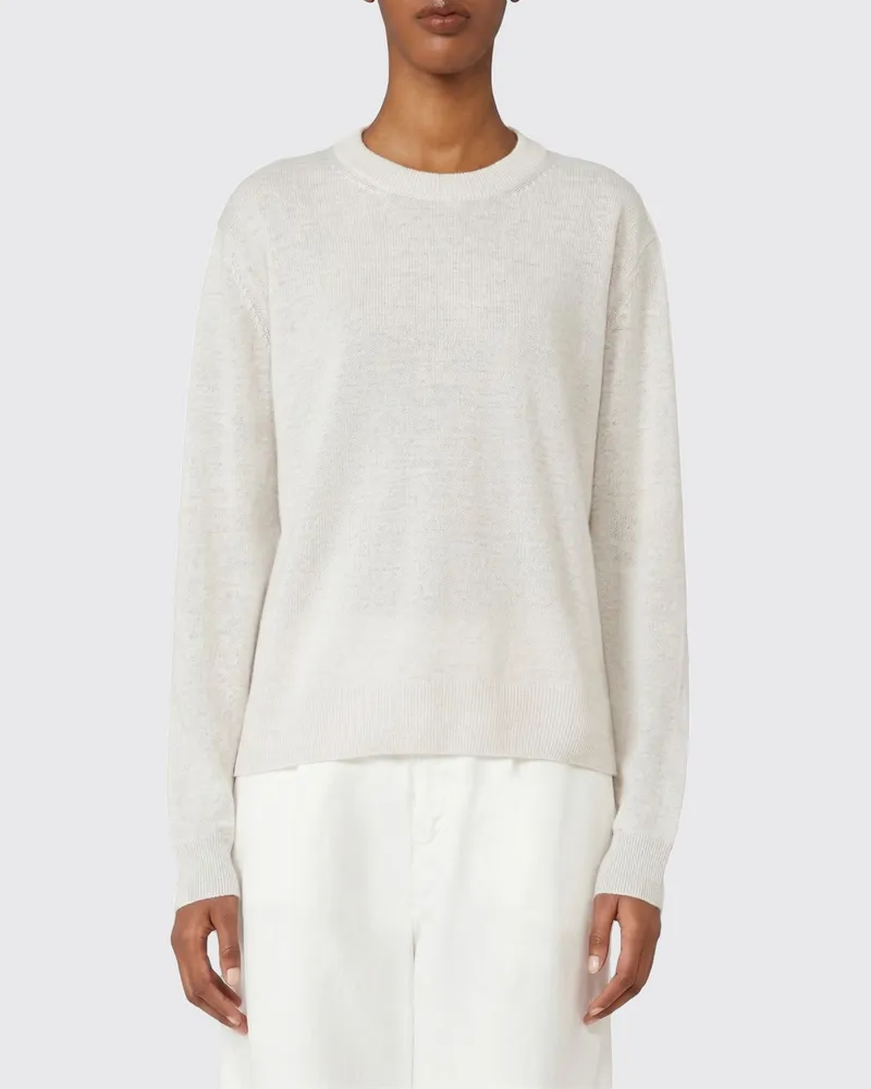 Max Mara Max Mara Leinen-Rundhalspullover Weiß