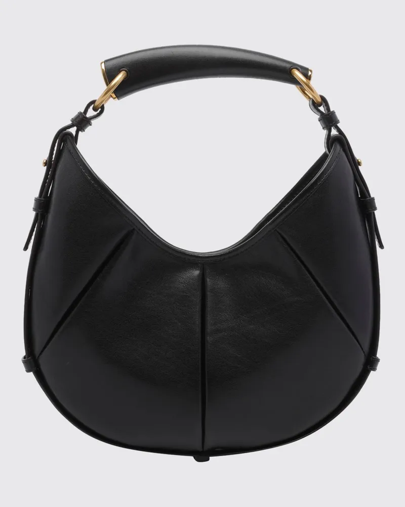 Saint Laurent Kleine Mombasa Hobo-Tasche aus Leder mit skulpturalem Griff Braun