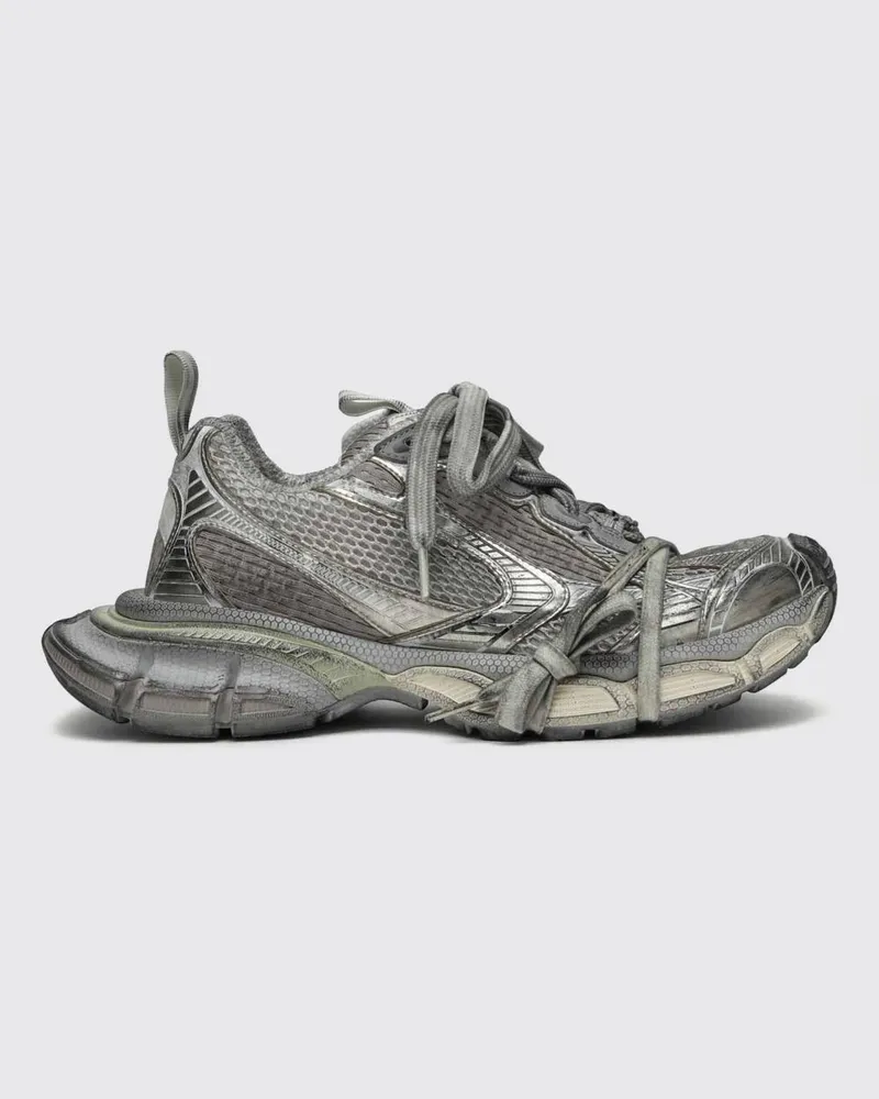 Balenciaga 3XL Sneakers im Distressed-Look aus Mesh und Polyurethan Grau