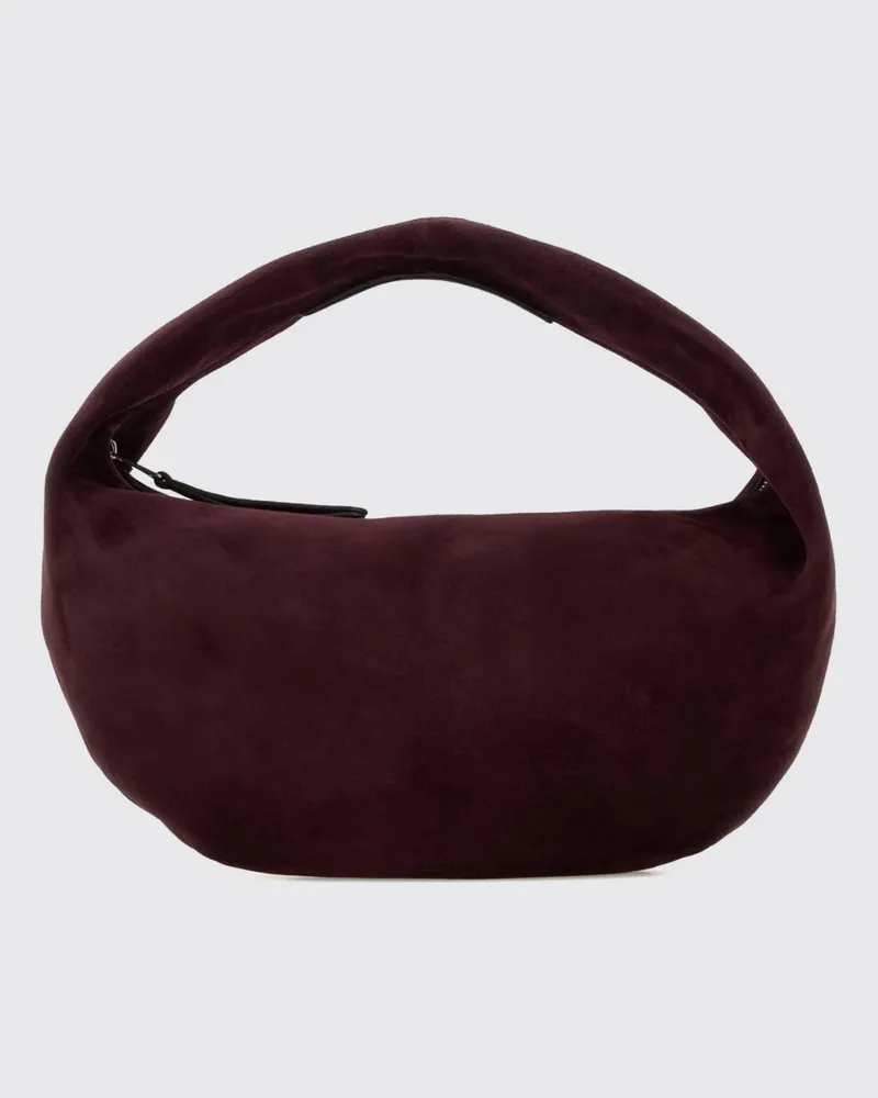 KHAITE Olivia Wildleder-Handtasche in abgerundeter Hobo-Form Rot