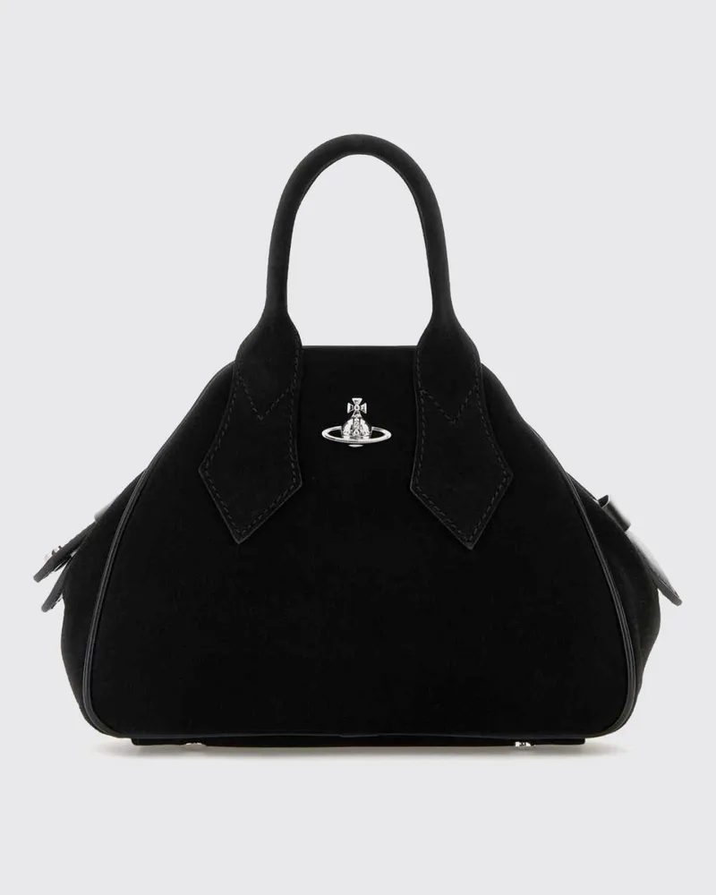 Vivienne Westwood Yasmine Mini-Handtasche aus Wildleder mit Orb-Logo Schwarz