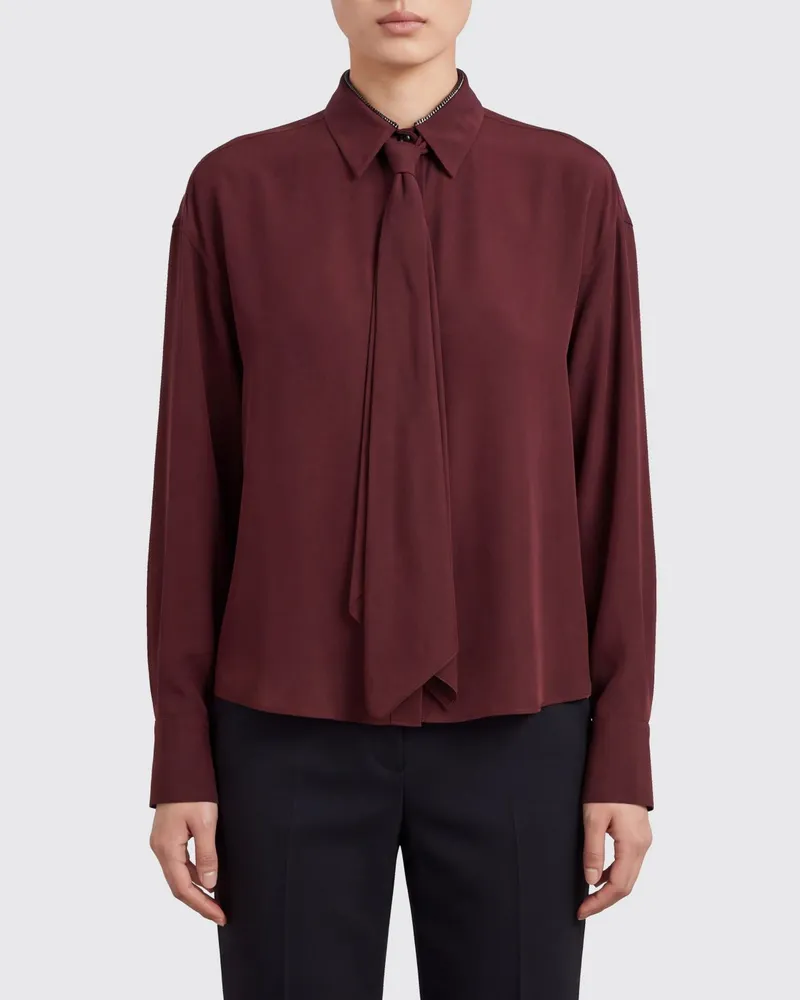 Brunello Cucinelli Hemdbluse damen Burgunderrot