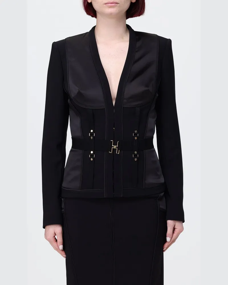 Elisabetta Franchi Korsett-Blazer aus Polyester Schwarz