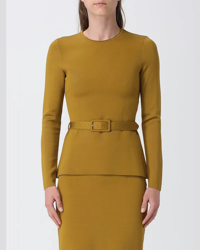 Tom Ford Slim-Fit-Top aus Viskose mit langen Ärmeln und Taillengürtel Olive