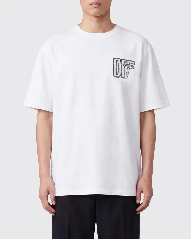 OFF-WHITE Baumwoll-T-Shirt mit kontrastierendem Logo und Arrow-Print Schwarz