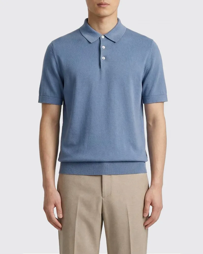 Drumohr  Polo herren Hellblau