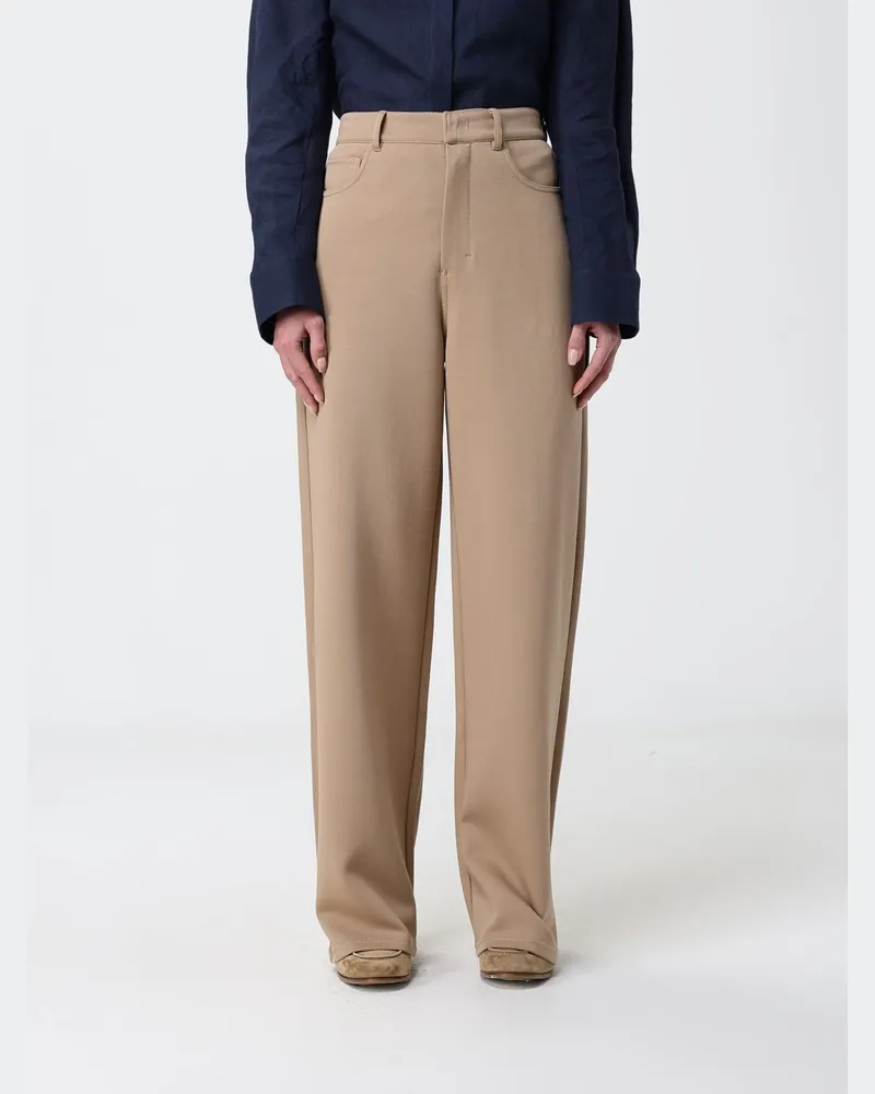 Max Mara Max Mara Palazzo Hose aus Baumwollmischung Braun