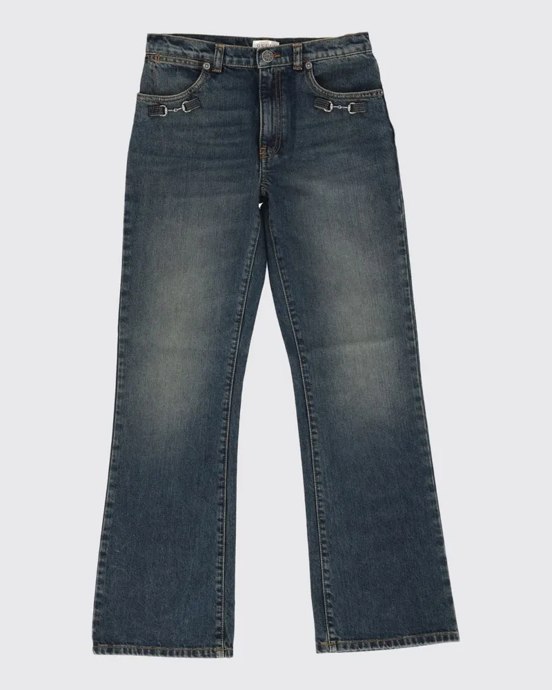 Gucci Straight-Leg Jeans aus Denim von für Jungen mit Horsebit-Detail Blau
