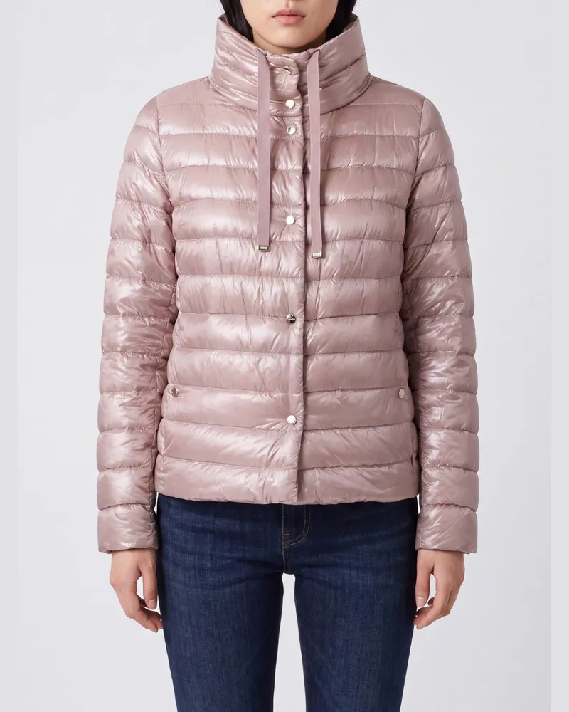 Herno Kurze, wendbare, gesteppte Daunenjacke aus ultraleichtem Nylon Pink