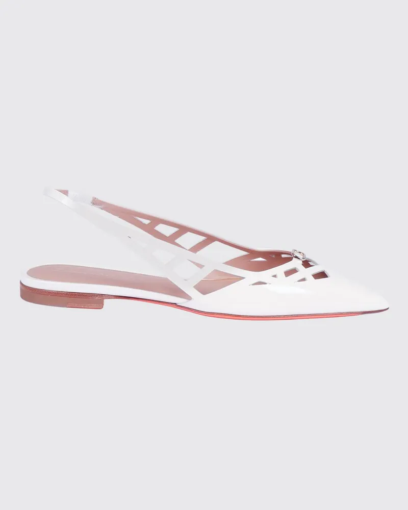 Santoni Lackleder Slingbacks Weiß