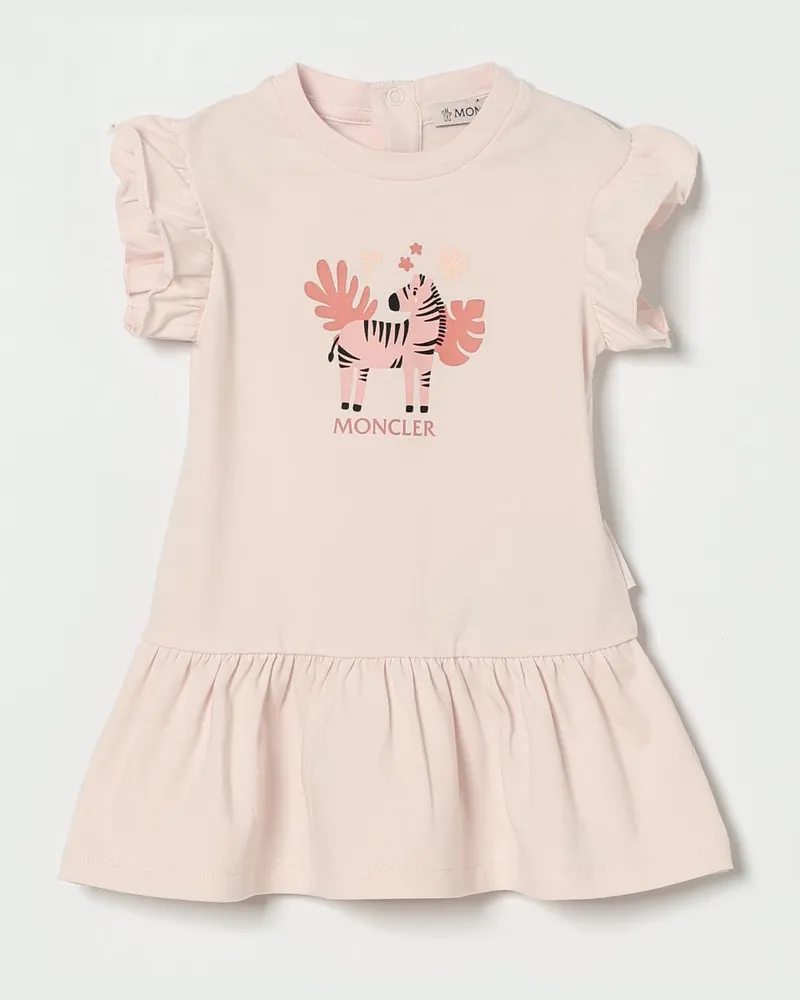 Moncler Kleid aus Stretch-Baumwolle mit Logo Pink