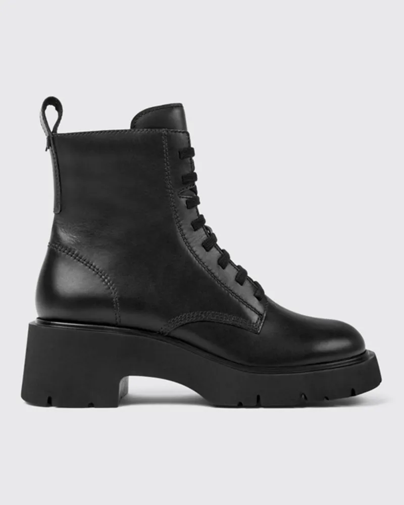 Camper Damen Flache Stiefeletten Schwarz
