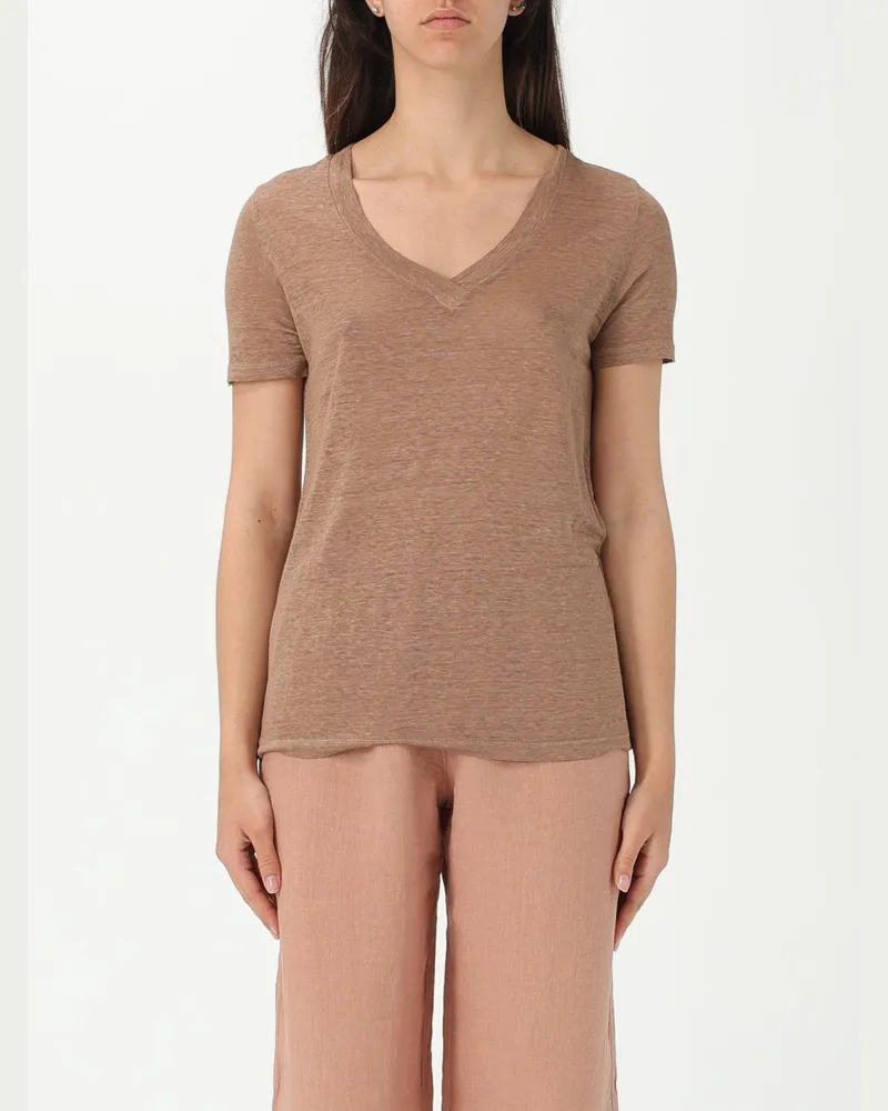 120% Lino T-shirt damen Tabak