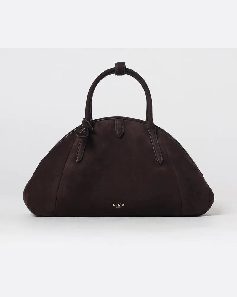 Alaïa Handtasche Purse aus Velourskalbsleder mit doppeltem Henkel Braun