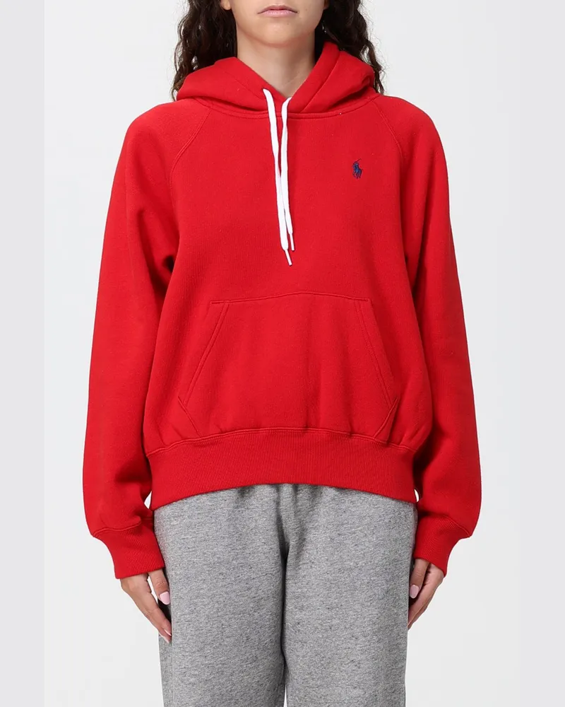 Ralph Lauren Relaxed Fit Hoodie aus Baumwollmischung mit Logo Rot