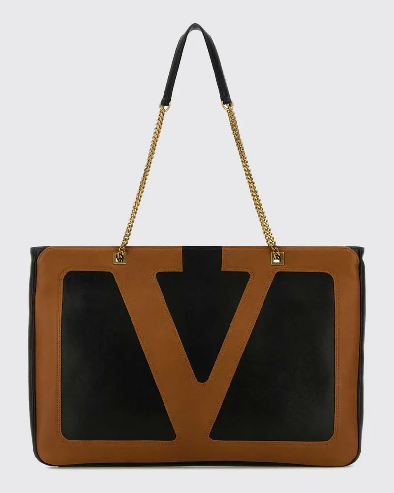 Valentino Garavani Viva Superstar Schultertasche aus Nappaleder mit VLogo Signature Schwarz