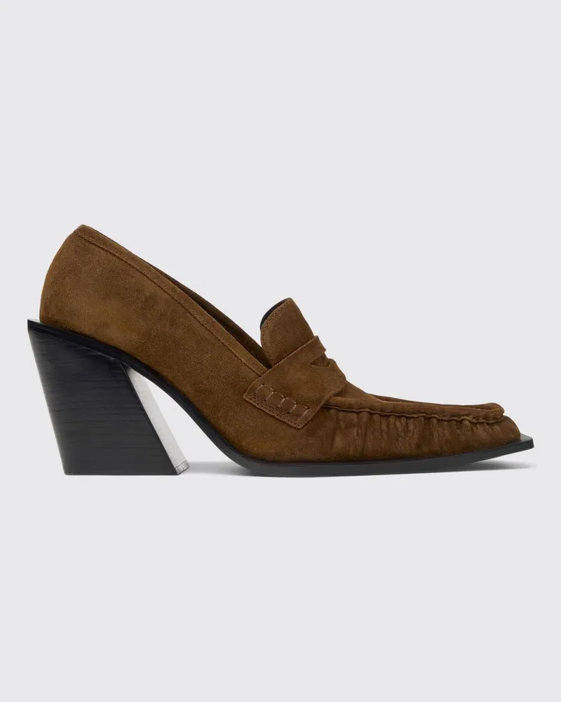Camper Escandalo Loafer aus Veloursleder mit eckiger Zehenpartie Braun