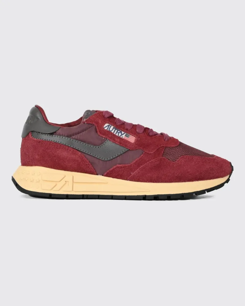AUTRY Reelwind Sneaker aus Nylon und Wildleder mit gezackter Sohle Burgunderrot