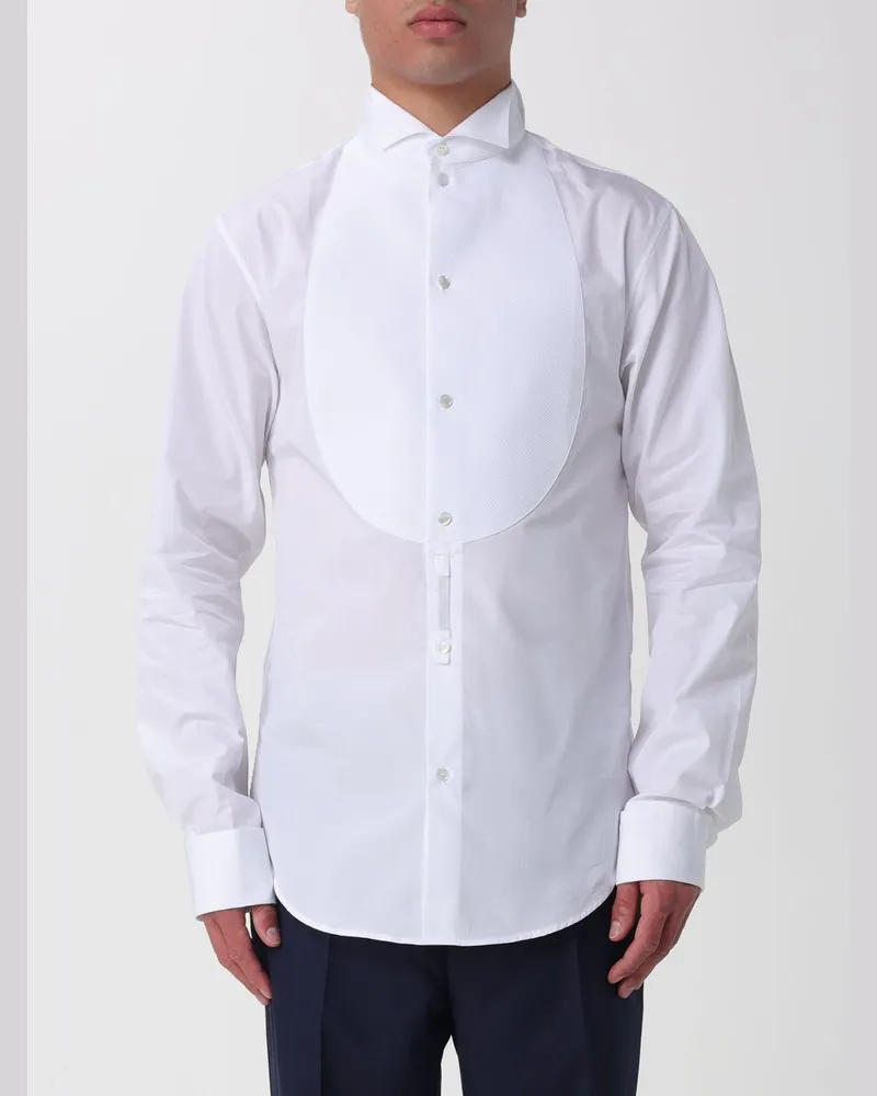 Emporio Armani Klassisches Baumwollhemd Weiß