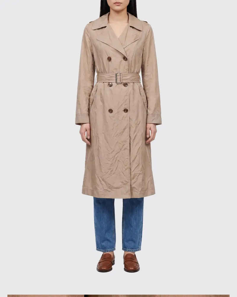 MOORER Zweireihiger Baumwoll-Trenchcoat Weiß