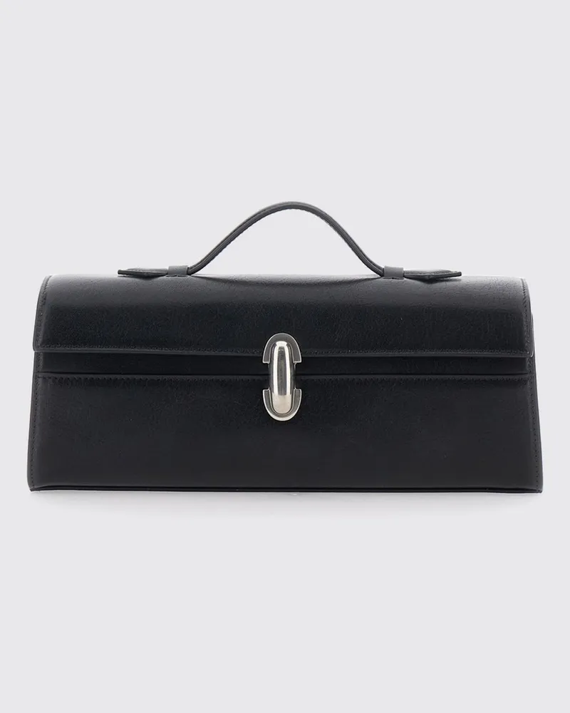 SAVETTE Symmetry Clutch aus Glattkalbsleder mit Drehverschluss Schwarz