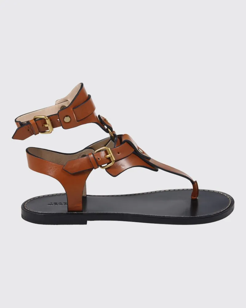 Isabel Marant Eveena Ledersandalen Braun