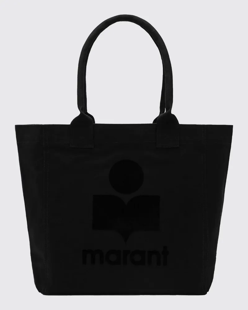 Isabel Marant Yenky Tote-Bag aus Baumwolle mit doppeltem Henkel und Ton-in-Ton-Logo Schwarz