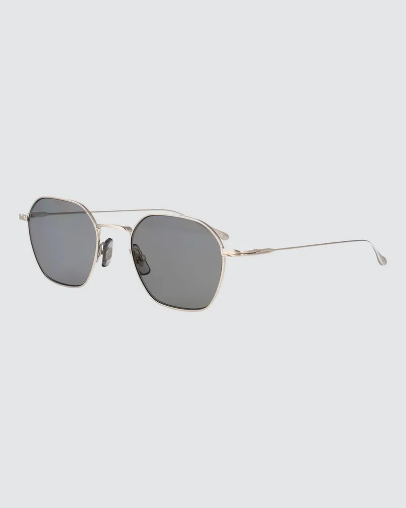 Montblanc MB0472S Sonnenbrille aus Metall Silber