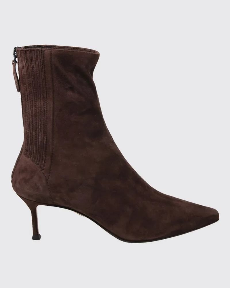 Aquazzura Saint Honorè Wildleder-Stiefeletten mit Stiletto-Absatz und spitzer Kappe Braun