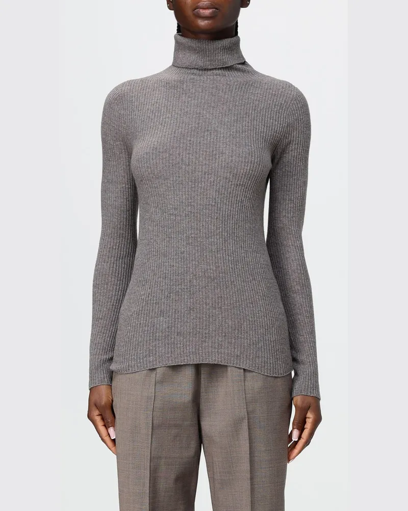 Fabiana Filippi Slim Fit Rollkragenpullover aus Woll-, Seiden- und Kaschmirmischung Taubengrau