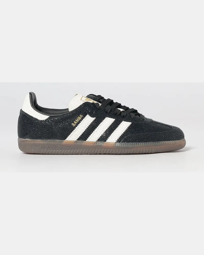 adidas Samba OG Sneaker aus geprägtem Leder mit 3-Streifen-Logo Schwarz