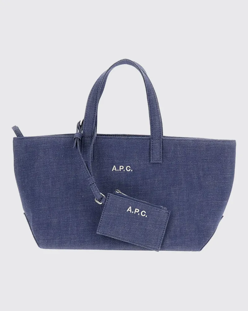 A.P.C. Le Drummer Tasche aus Baumwoll-Canvas Blau