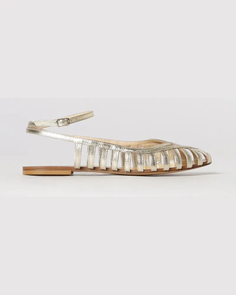 Anna F. Sandalen aus laminiertem Leder Platinum