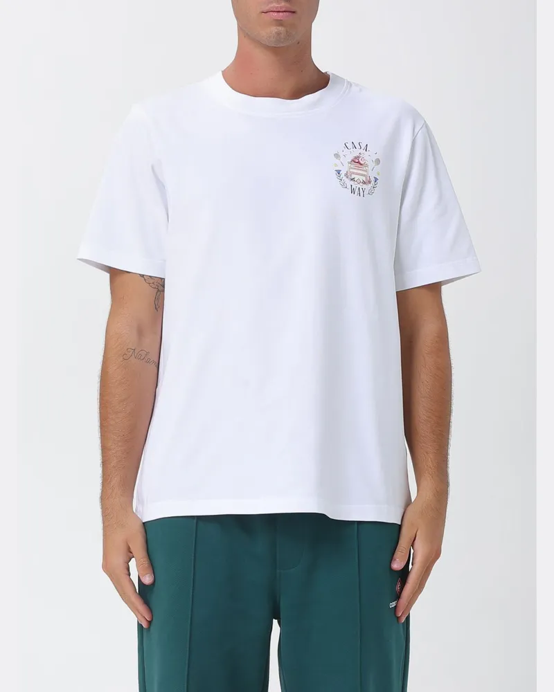 Casablanca Paris Rundhals-T-Shirt aus Bio-Baumwolle mit Logo-Print Ice