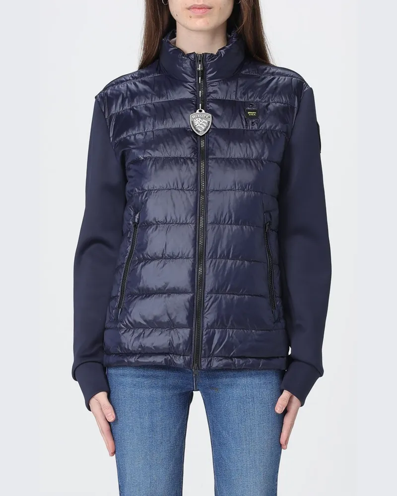 Blauer Jacke damen Blau