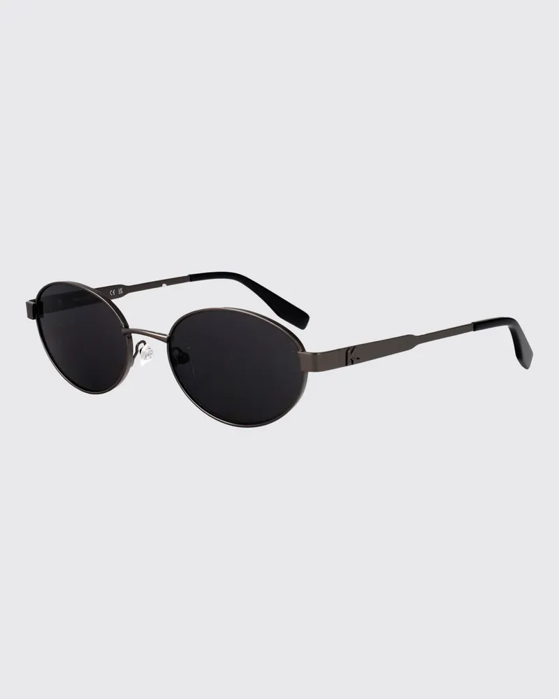Karl Lagerfeld Ovale Metall-Sonnenbrille mit vintage-inspiriertem Design Silber