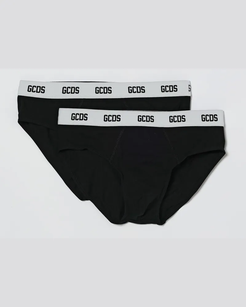 GCDS 2er Set Slips aus Stretch-Baumwolle Schwarz