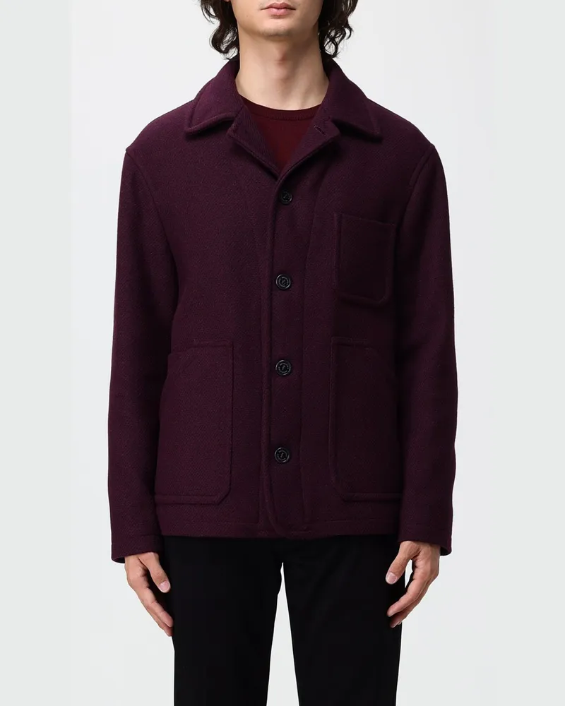 Brooksfield Lässige Hemdjacke aus Wollmischung mit aufgesetzten Vordertaschen Pflaume