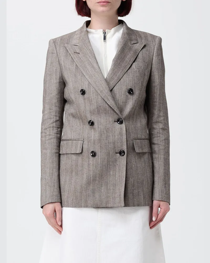 Tagliatore Doppelreihiger Blazer aus Baumwollmischung Braun