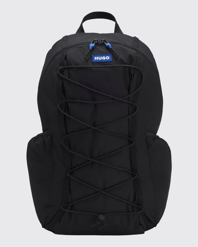 HUGO BOSS Rucksack aus recyceltem Polyester mit verstellbaren Schultergurten und Reißverschluss Schwarz